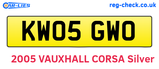 KW05GWO are the vehicle registration plates.