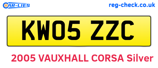 KW05ZZC are the vehicle registration plates.