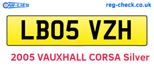 LB05VZH are the vehicle registration plates.