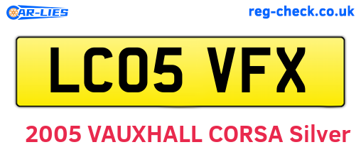 LC05VFX are the vehicle registration plates.