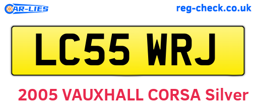 LC55WRJ are the vehicle registration plates.
