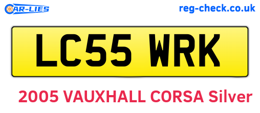 LC55WRK are the vehicle registration plates.