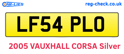 LF54PLO are the vehicle registration plates.
