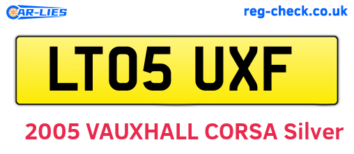 LT05UXF are the vehicle registration plates.