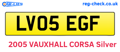 LV05EGF are the vehicle registration plates.