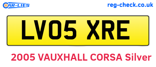 LV05XRE are the vehicle registration plates.