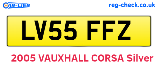 LV55FFZ are the vehicle registration plates.