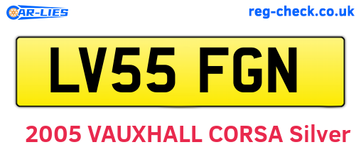 LV55FGN are the vehicle registration plates.