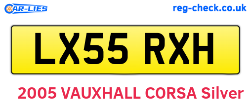 LX55RXH are the vehicle registration plates.