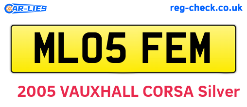 ML05FEM are the vehicle registration plates.