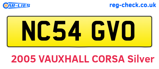 NC54GVO are the vehicle registration plates.