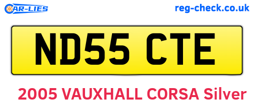 ND55CTE are the vehicle registration plates.