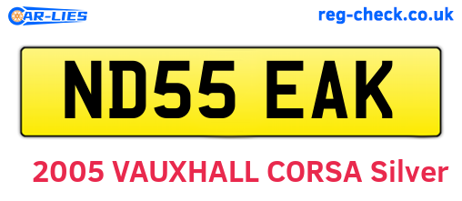 ND55EAK are the vehicle registration plates.