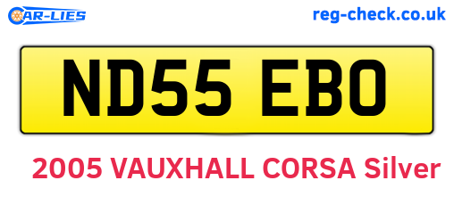 ND55EBO are the vehicle registration plates.