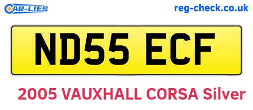 ND55ECF are the vehicle registration plates.