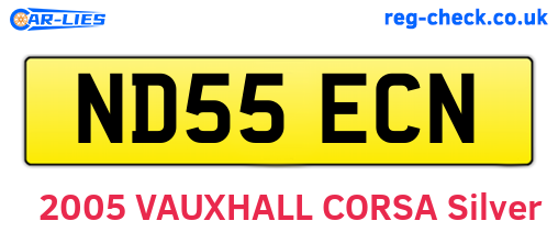 ND55ECN are the vehicle registration plates.