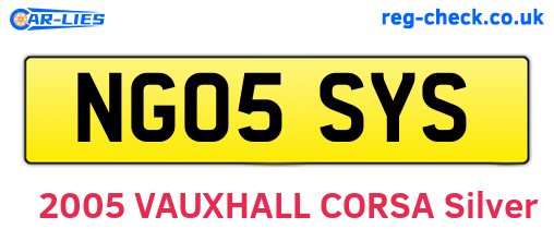 NG05SYS are the vehicle registration plates.