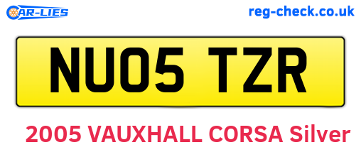 NU05TZR are the vehicle registration plates.