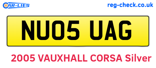 NU05UAG are the vehicle registration plates.