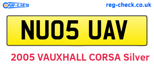 NU05UAV are the vehicle registration plates.