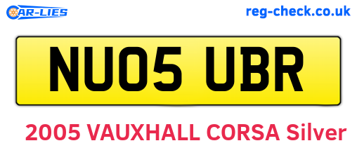 NU05UBR are the vehicle registration plates.