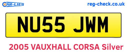 NU55JWM are the vehicle registration plates.