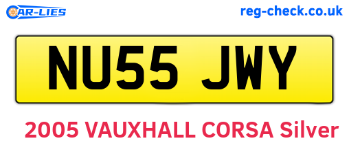 NU55JWY are the vehicle registration plates.