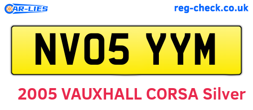NV05YYM are the vehicle registration plates.