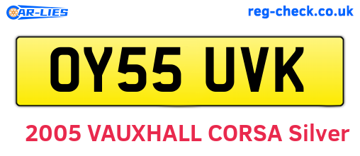 OY55UVK are the vehicle registration plates.