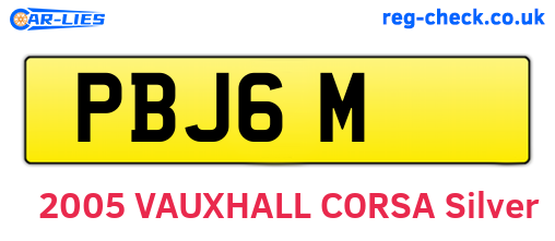 PBJ6M are the vehicle registration plates.