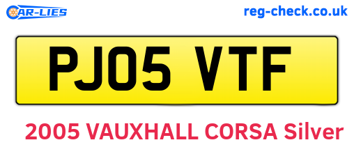 PJ05VTF are the vehicle registration plates.