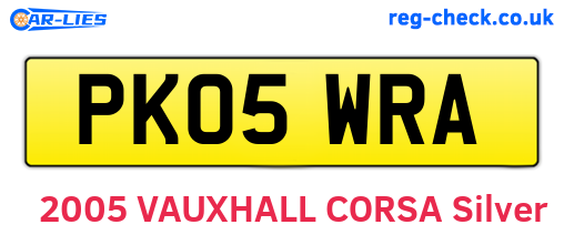 PK05WRA are the vehicle registration plates.