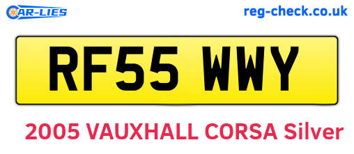 RF55WWY are the vehicle registration plates.