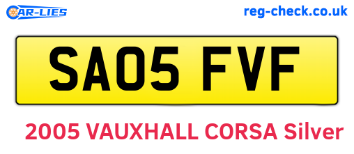 SA05FVF are the vehicle registration plates.