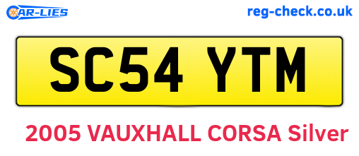 SC54YTM are the vehicle registration plates.