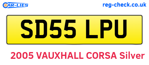 SD55LPU are the vehicle registration plates.