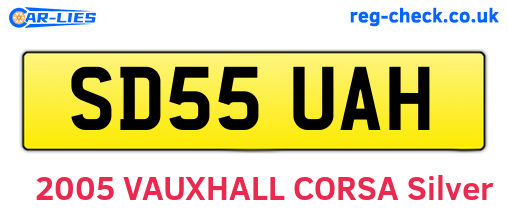 SD55UAH are the vehicle registration plates.