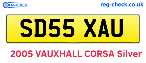 SD55XAU are the vehicle registration plates.