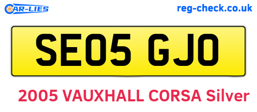SE05GJO are the vehicle registration plates.