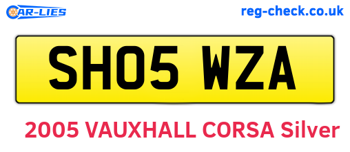 SH05WZA are the vehicle registration plates.