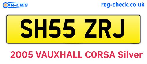 SH55ZRJ are the vehicle registration plates.