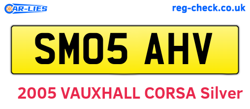 SM05AHV are the vehicle registration plates.
