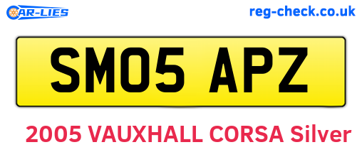 SM05APZ are the vehicle registration plates.