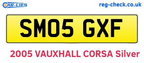 SM05GXF are the vehicle registration plates.