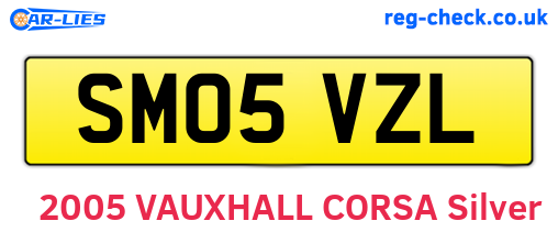 SM05VZL are the vehicle registration plates.