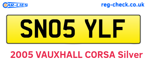 SN05YLF are the vehicle registration plates.