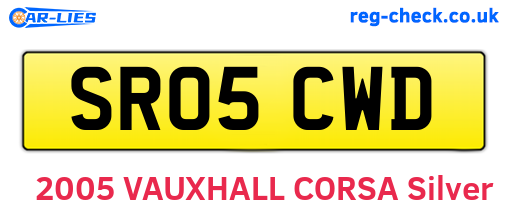 SR05CWD are the vehicle registration plates.
