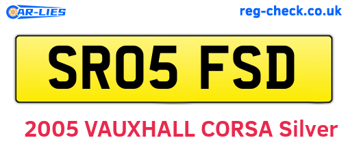 SR05FSD are the vehicle registration plates.