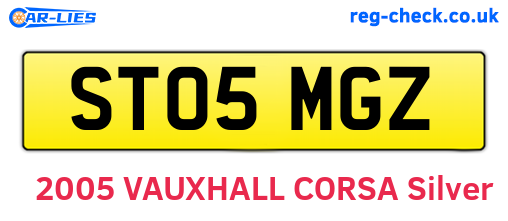 ST05MGZ are the vehicle registration plates.