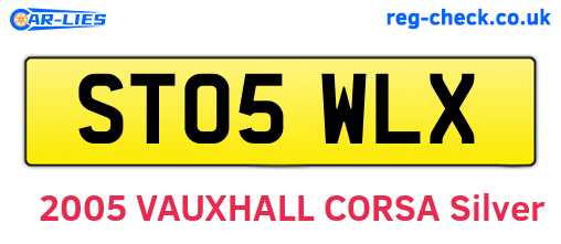 ST05WLX are the vehicle registration plates.